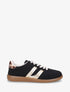 Sneakers effet nubuck à bandes contrastantes - Noir - 1