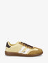 Sneakers effet nubuck à bandes contrastantes - Jaune - 1