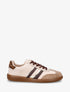 Sneakers effet nubuck à bandes contrastantes - Beige - 1