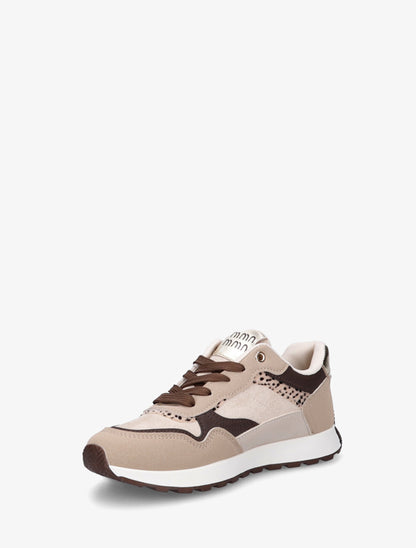 Sneakers à bandes contrastantes - Beige - 3