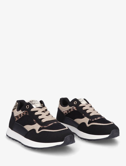 Sneakers à bandes contrastantes - Noir - 4