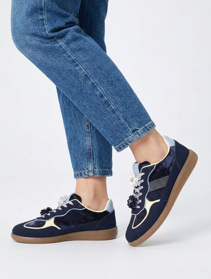 Zapatillas con inserciones de terciopelo - Marine
