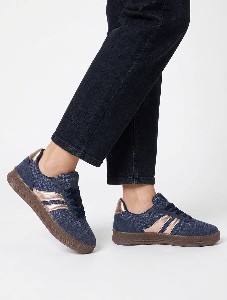 Zapatillas con parte trasera efecto tweed - Marine
