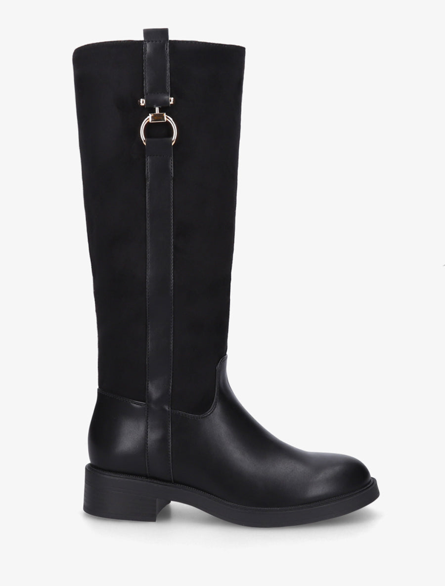 Bottes cavalière à boucle bijou - Noir - 1