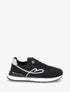 Baskets effet nubuck et dentelle pailletée - Noir - 1