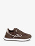 Basketseffet nubuck et dentelle pailletée - Marron - 1
