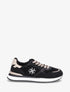 Sneakers à empiècement effet nubuck et suédine - Noir - 1