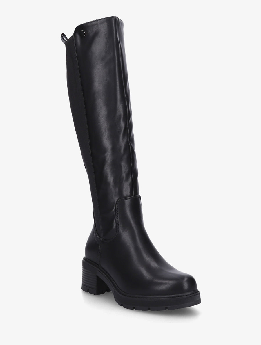 Bottes élastiquées à talon - Noir - 2