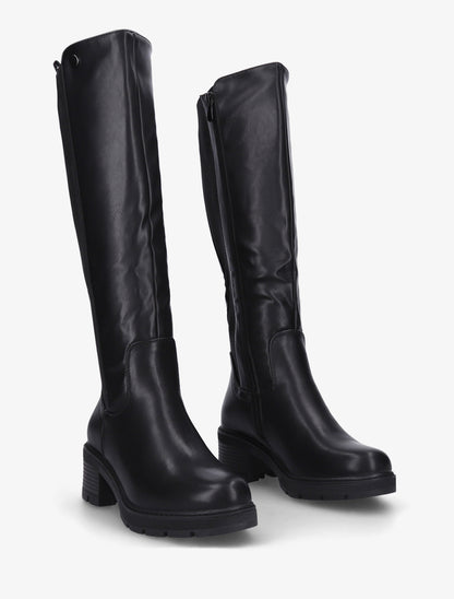 Bottes élastiquées à talon - Noir - 4