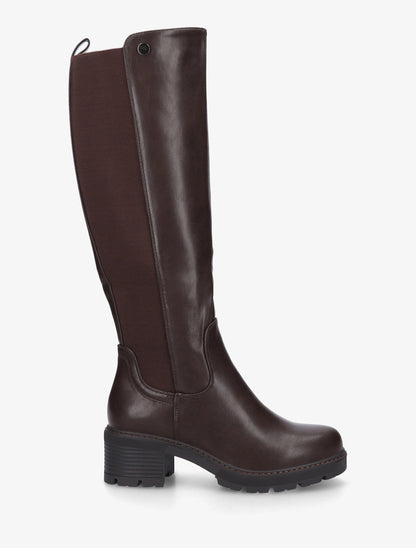 Bottes élastiquées à talon - Marron - 1