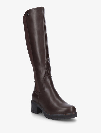 Bottes élastiquées à talon - Marron - 2