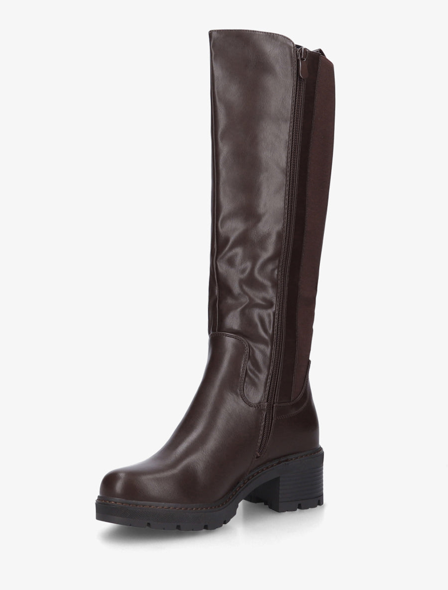 Bottes élastiquées à talon - Marron - 3