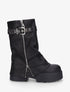 Bottines montantes à revers et zip décoratif - Noir - 1