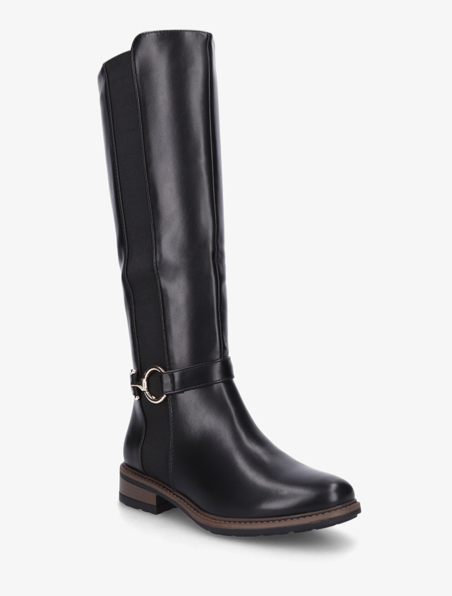 Bottes en simili élastiquées - Noir - 2