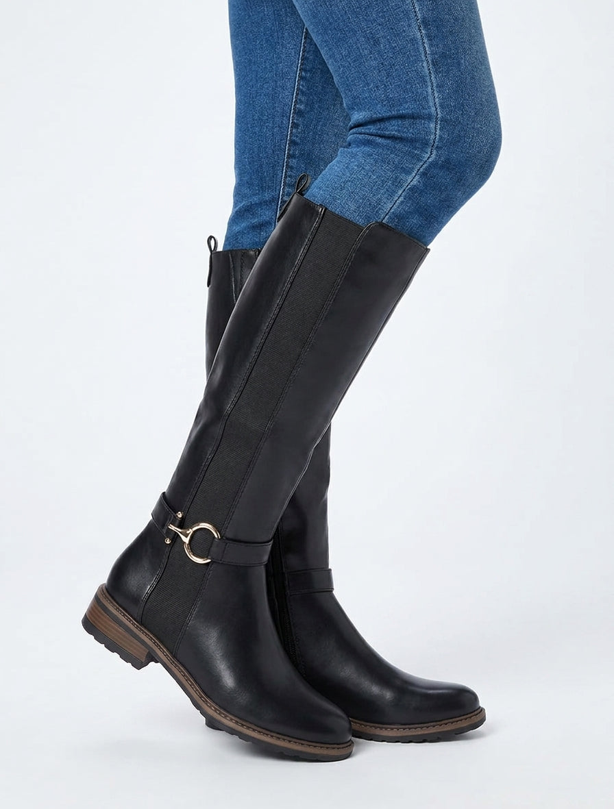 Botas de imitación elásticas - Negro