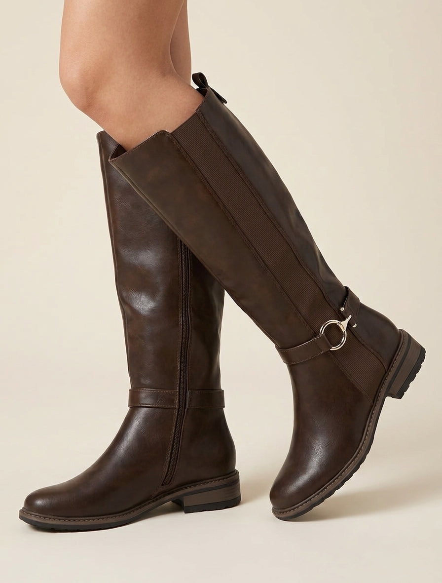 Botas de imitación elásticas - Marrón