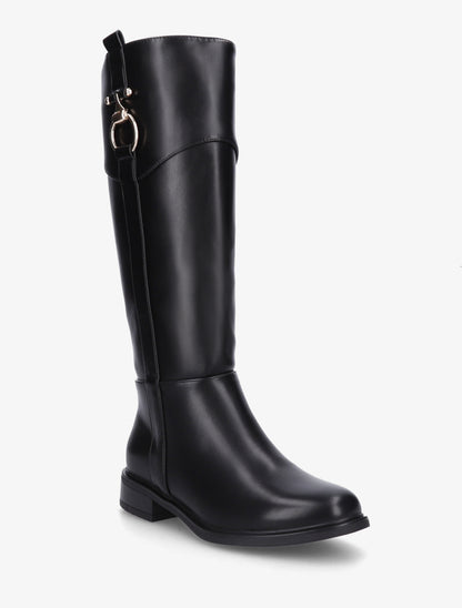 Bottes en simili à empiècement métal - Noir - 2