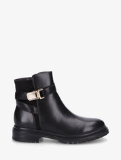 Bottines en simili à empiècement en suédine - Noir - 1