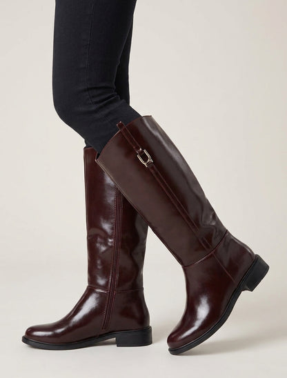 Botas de imitación estilo ecuestre - Burdeos