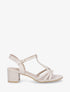 Sandales à talon bloc - Beige - 1