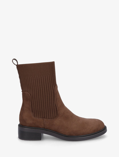 Bottines style chaussettes - Camel - 1