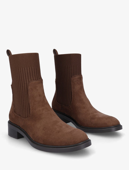 Bottines style chaussettes - Camel - 4