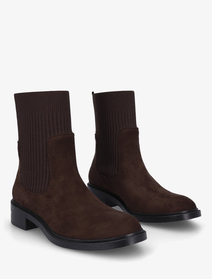 Bottines style chaussettes - Marron - 4