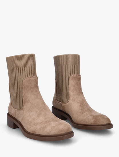 Bottines style chaussettes - Taupe - 4