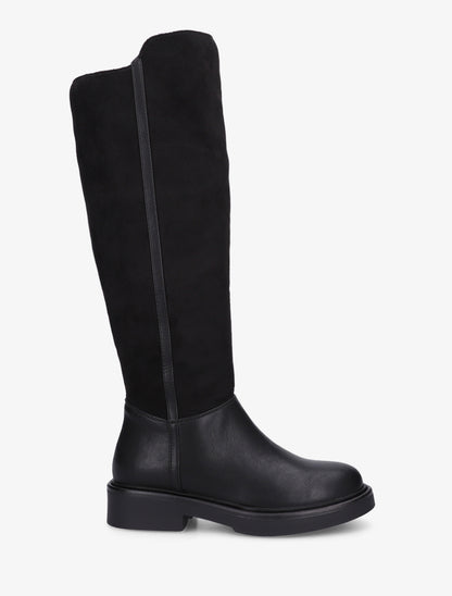 Bottes fourrées en suédine et simili - Noir - 1