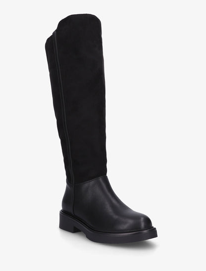 Bottes fourrées en suédine et simili - Noir - 2
