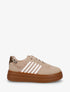 Baskets plateformes à bandes contrastantes - Beige - 1