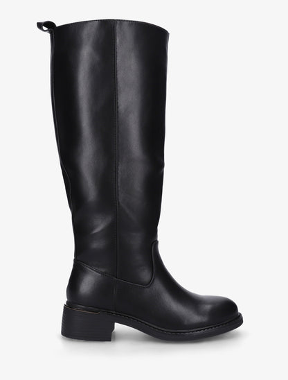 Bottes cavalières en simili - Noir - 1