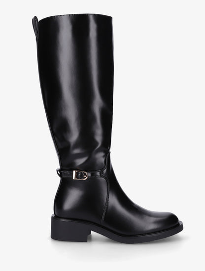 Bottes cavalières à boucle décorative - Noir - 1