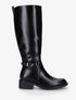 Bottes cavalières à boucle décorative - Noir - 1