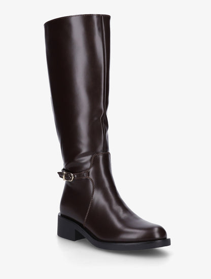 Bottes cavalières à boucle décorative - Marron - 2