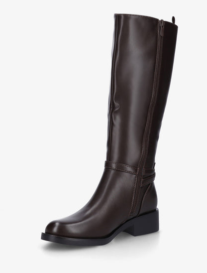 Bottes cavalières élastiquées à boucle - Marron - 3