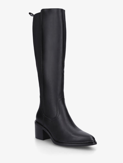 Bottes élastiquées en simili à bouts pointus - Noir - 2
