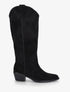 Bottes en suédine style santiags - Noir - 1