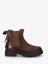 Bottines à contrefort irisé et detail lacet en crochet - Marron - 1
