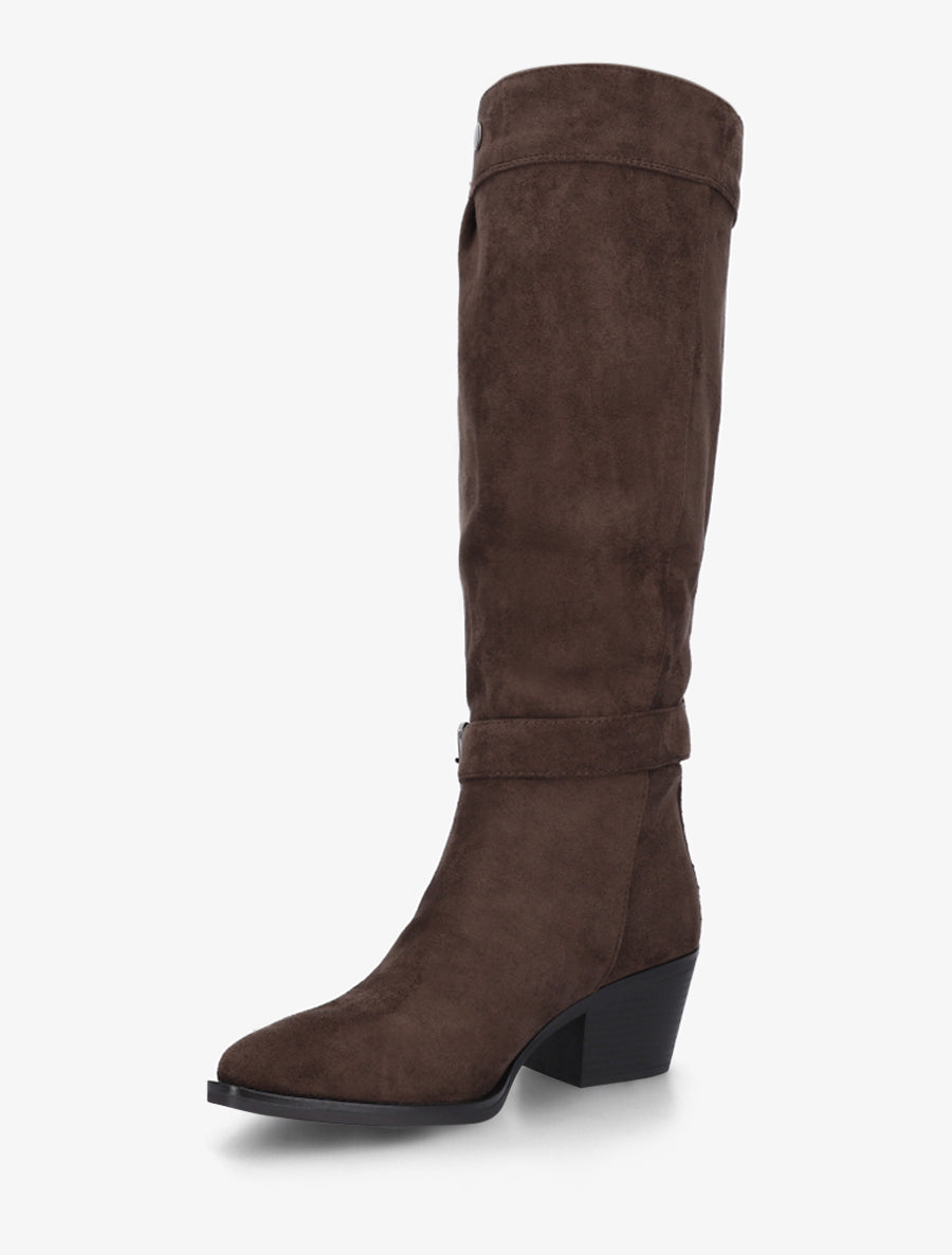 Bottes ajustable en suédine - Chocolat - 3