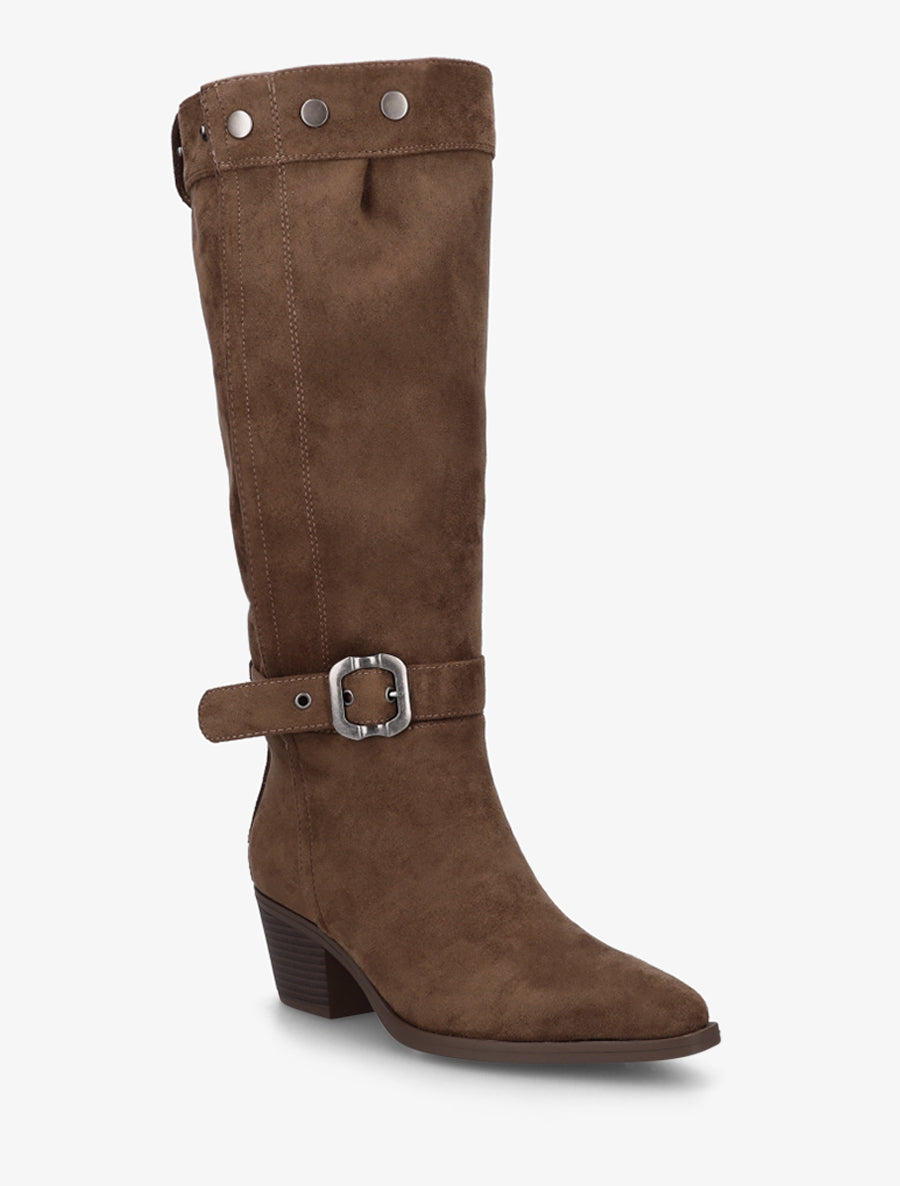 Bottes ajustable en suédine - Marron - 2
