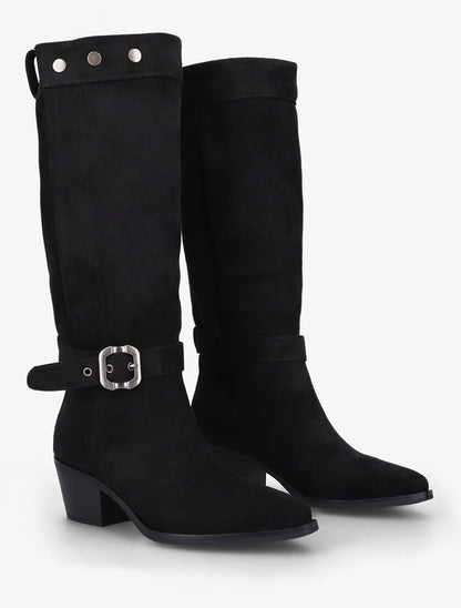 Bottes ajustable en suédine - Noir - 4