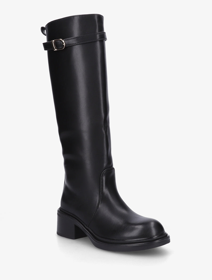 Bottes en simili à boucle décorative - Noir - 2