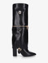 Bottes fourreau zippées à empiècement bijou - Noir - 1