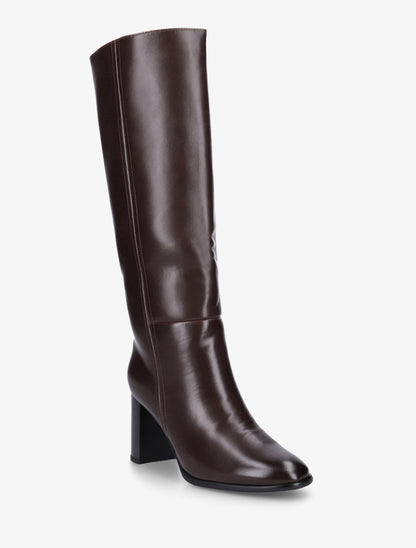 Bottes à talon simili classiques - Chocolat - 2