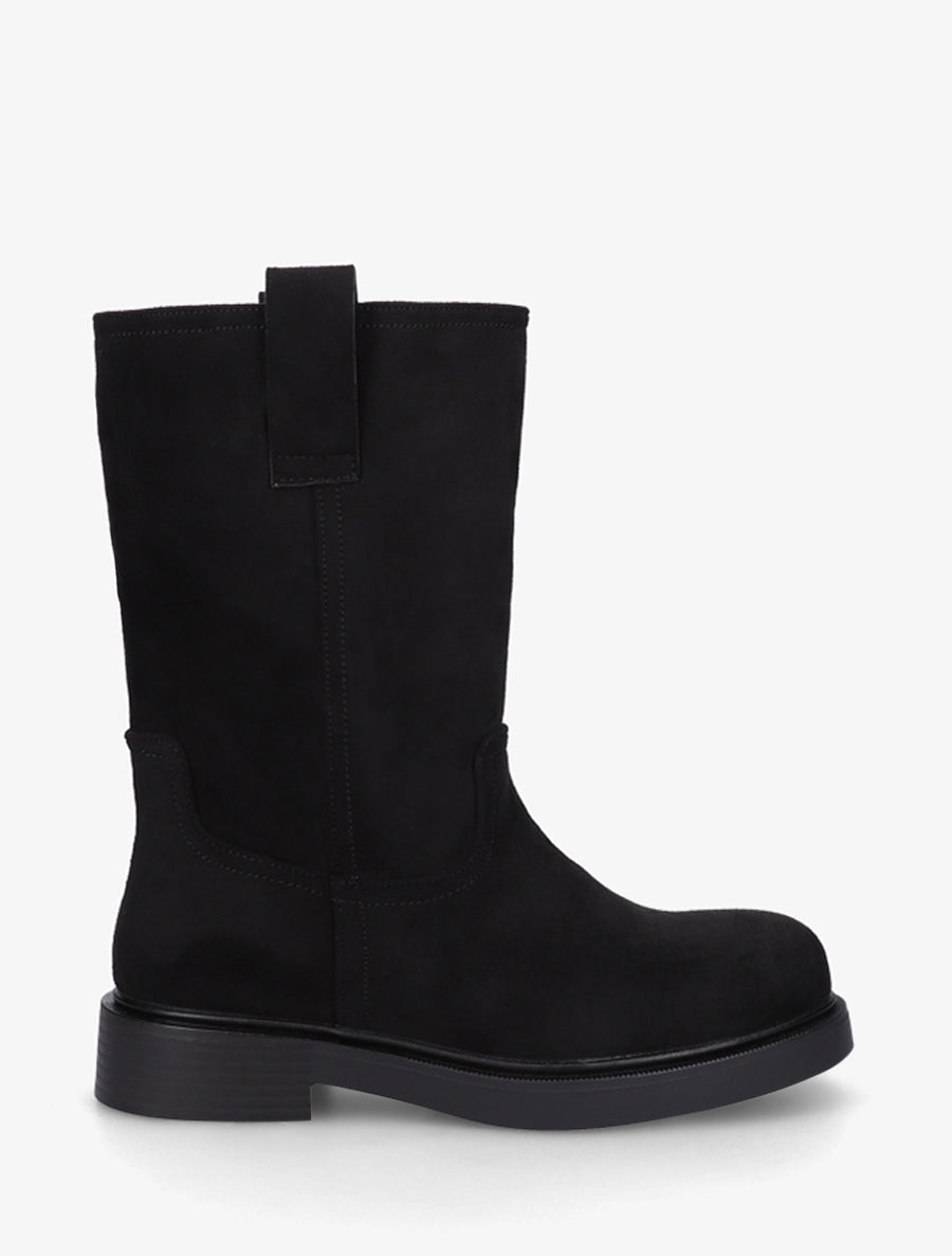 Bottines montantes en suédine - Noir - 1