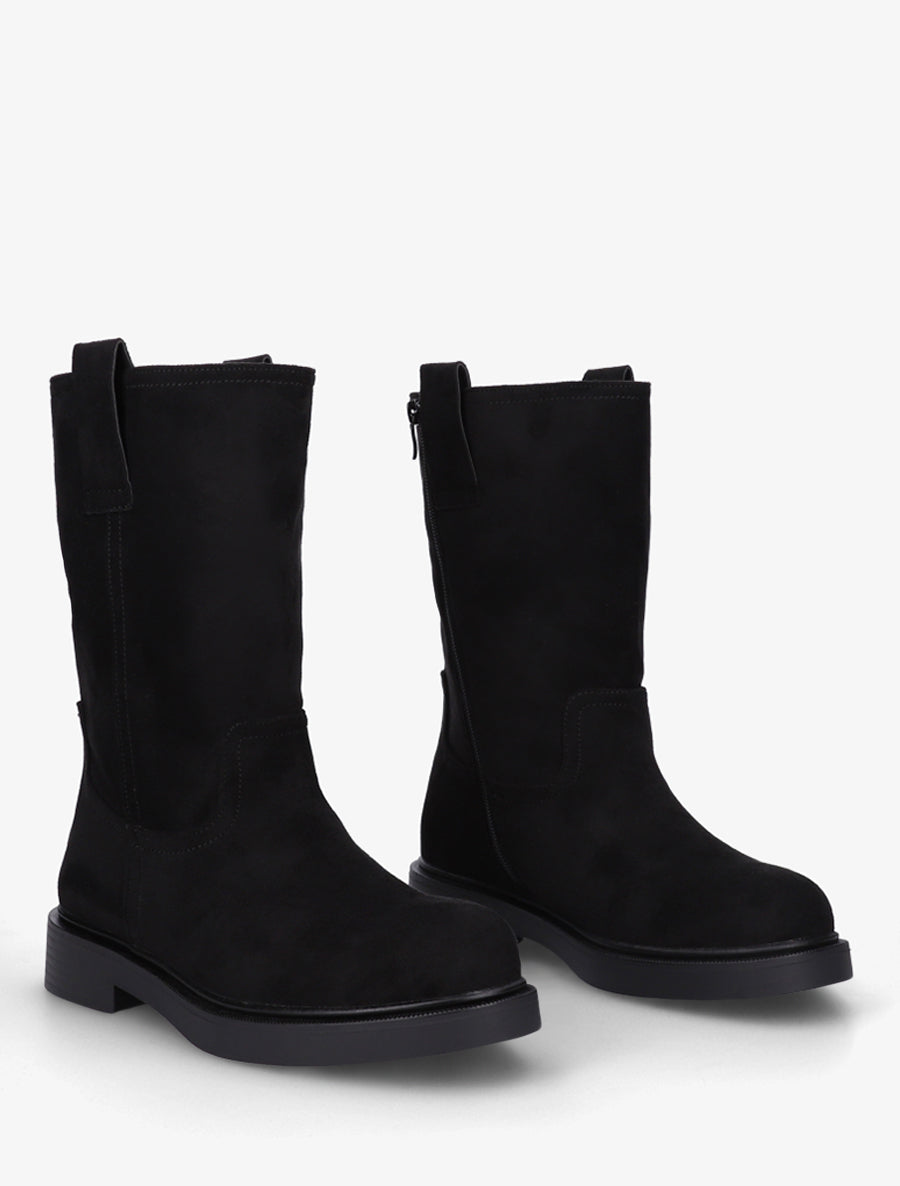 Bottines montantes en suédine - Noir - 4