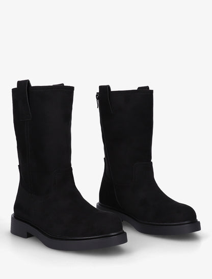 Bottines montantes en suédine - Noir - 4
