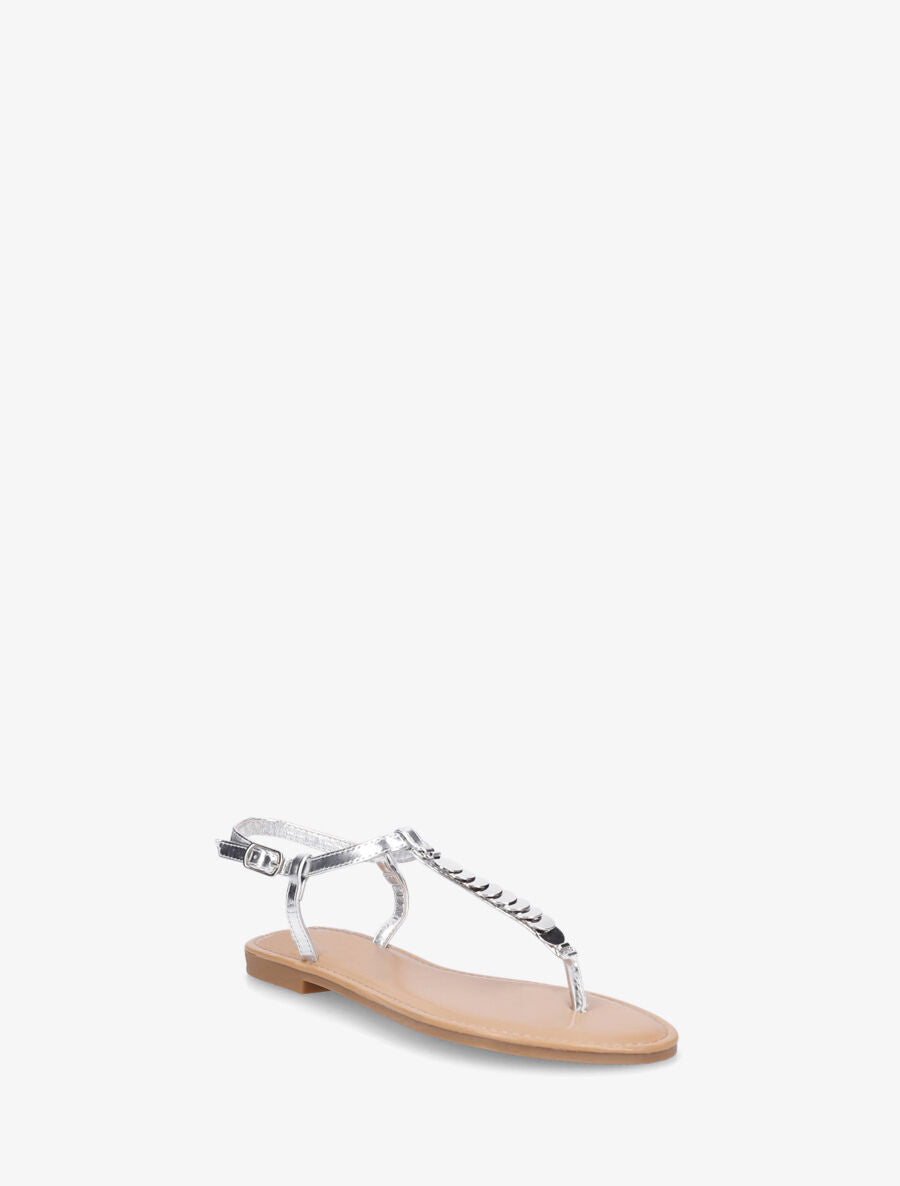Nu-pieds bride en T à bijoux - Argent - 2