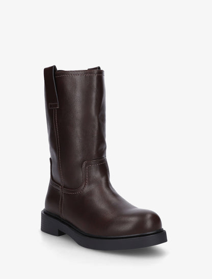 Bottines montantes en simili - Chocolat - 2